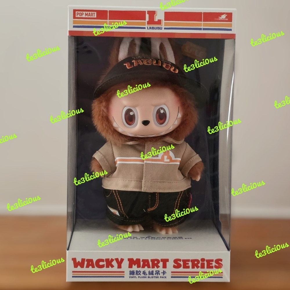 POP MART THE MONSTERS WACKY MART MANGER LABUBU HANGING CARD VINYL PLUSH PENDANT